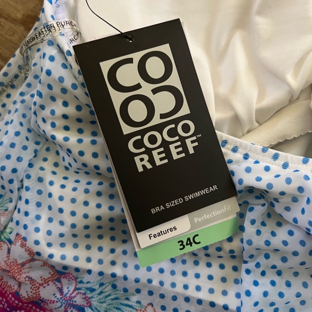 CoCo Reef White Multi Mesh Tankini sz 34C - Picture 5 of 5